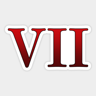 Red Roman Numeral 7 VII Sticker